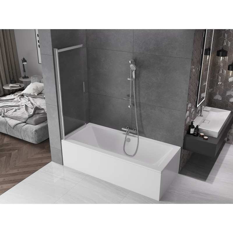 Mexen Fox 2-wing sliding bathtub screen 120 x 150 cm, transparent, chrome - 891-120-002-01-00