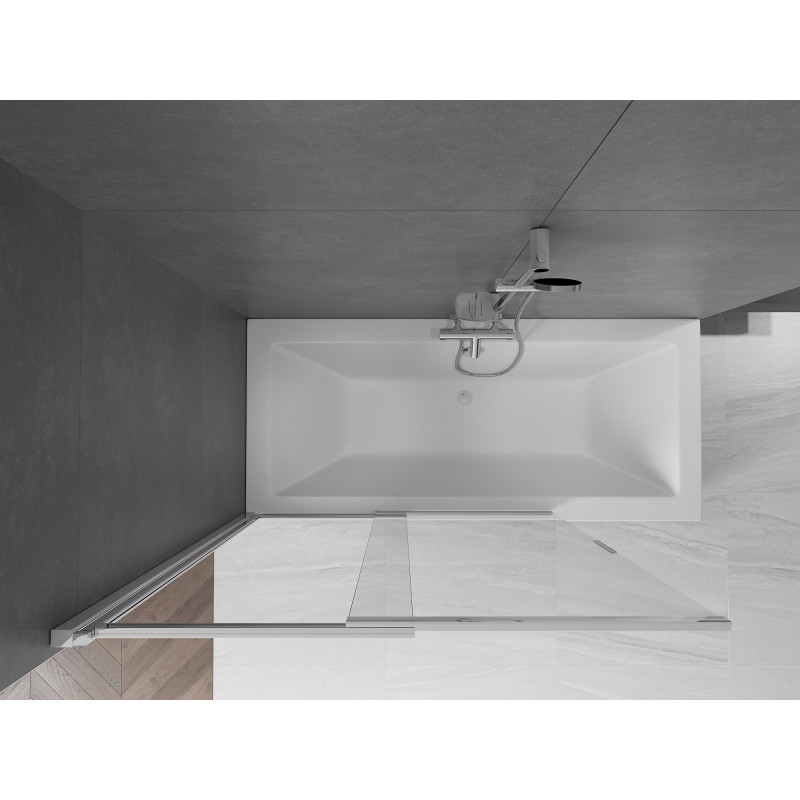 Mexen Fox 2-wing sliding bathtub screen 120 x 150 cm, transparent, chrome - 891-120-002-01-00