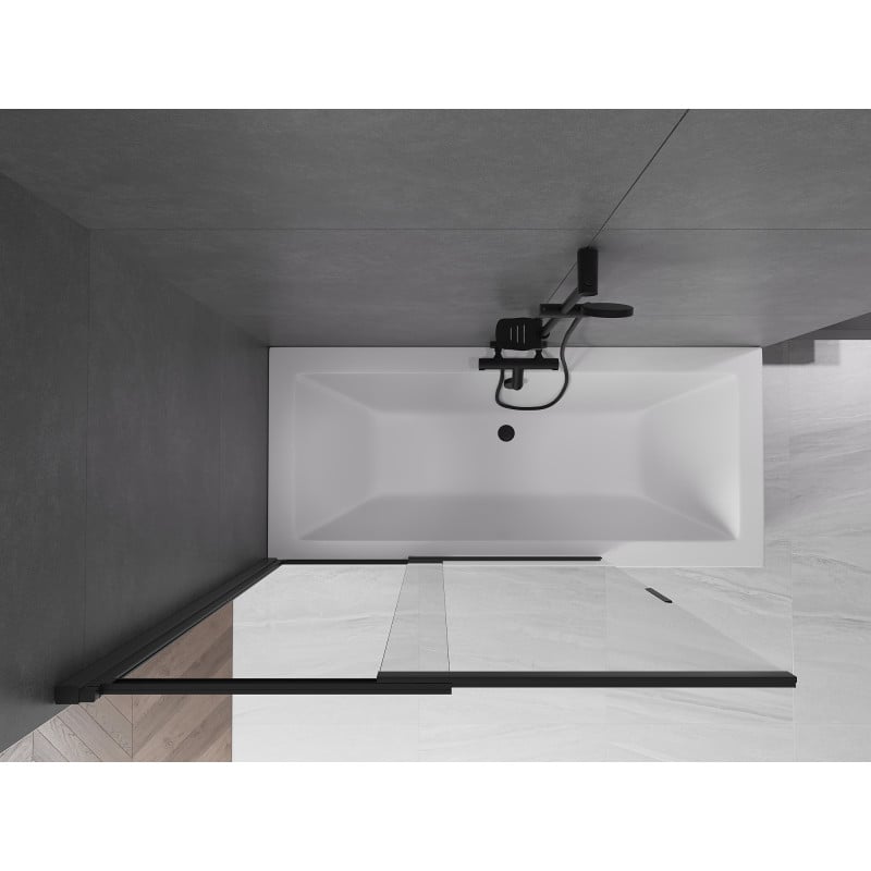 Mexen Fox 2-panel sliding bath screen 120 x 150 cm, transparent, black - 891-120-002-70-00