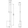 Mexen DF shower rod with soap dish 80 cm, brushed gun gray - 79382-66