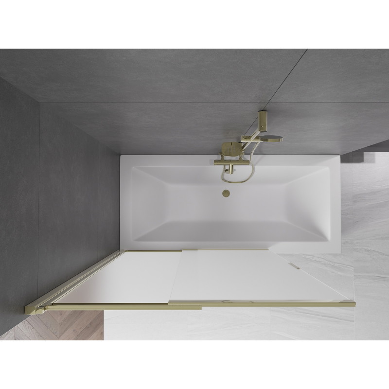 Mexen Fox 2-wing sliding bathtub screen 120 x 150 cm, frosted, gold - 891-120-002-50-30