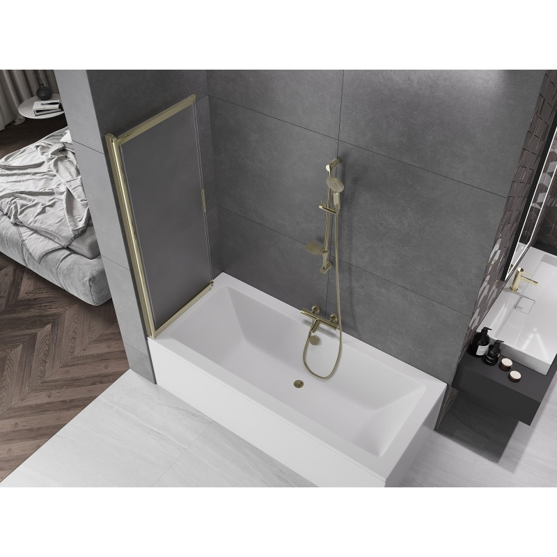 Mexen Fox 2-panel sliding bathtub screen 120 x 150 cm, frost, gold - 891-120-002-50-30