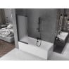 Mexen Fox 2-panel sliding bathtub screen 120 x 150 cm, frosted, black - 891-120-002-70-30