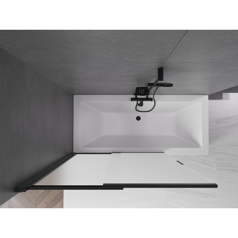 Mexen Fox 2-panel sliding bathtub screen 120 x 150 cm, frost, black - 891-120-002-70-30