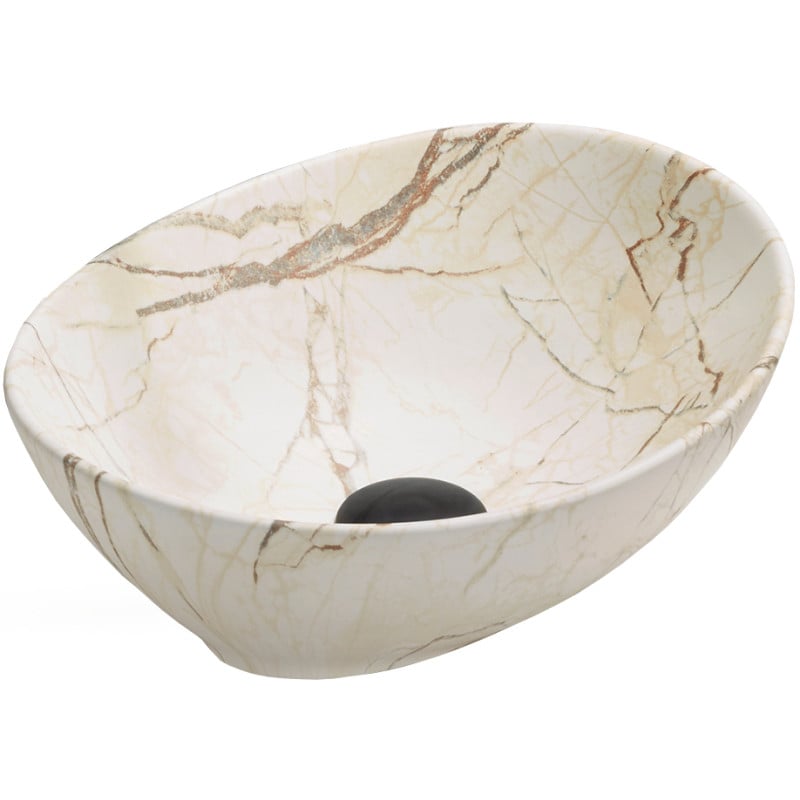 Mexen Elza above-counter washbasin 40 x 33 cm, beige stone - 21014095