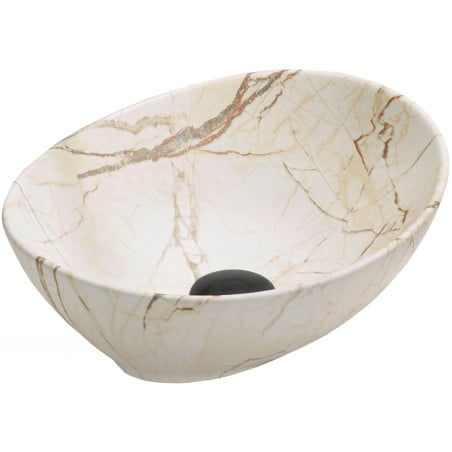 Mexen Elza above-counter washbasin 40 x 33 cm, beige stone - 21014095