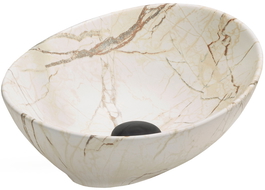 Mexen Elza above-counter washbasin 40 x 33 cm, beige stone - 21014095