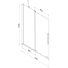 Mexen Velar 2-wing Sliding Bath Screen 95 x 150 cm, Transparent, Chrome - 896-095-000-01-01