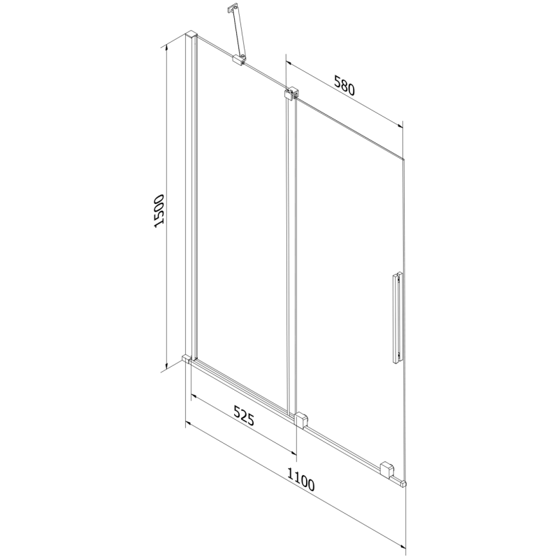Mexen Velar 2-panel sliding bath screen 110 x 150 cm, transparent, chrome - 896-110-000-01-01