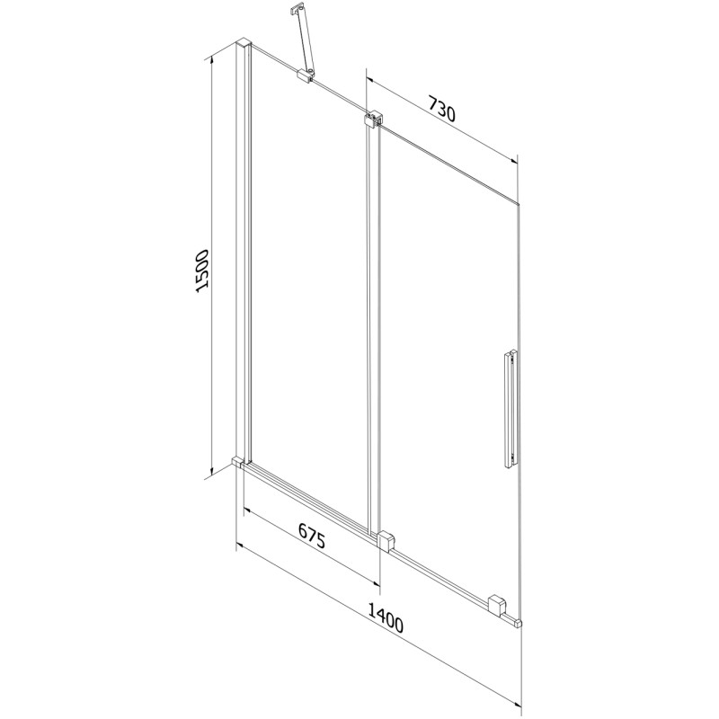 Mexen Velar 2-panel sliding bathtub screen 140 x 150 cm, transparent, chrome - 896-140-000-01-01