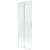 Mexen Velar bathtub screen 2-panel sliding 75 x 150 cm, transparent, white - 896-075-000-01-20