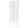 Mexen Velar 2-panel sliding bathtub screen 80 x 150 cm, transparent, white - 896-080-000-01-20