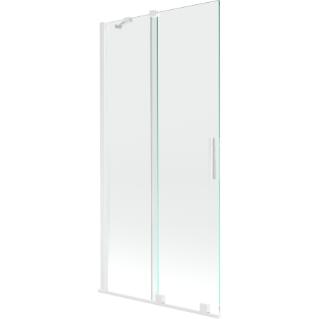 Mexen Velar 2-wing Sliding Bath Screen 90 x 150 cm, Transparent, White - 896-090-000-01-20