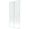 Mexen Velar 2-wing Sliding Bath Screen 90 x 150 cm, Transparent, White - 896-090-000-01-20