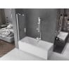 Mexen Velar 2-wing Sliding Bath Screen 90 x 150 cm, Transparent, White - 896-090-000-01-20