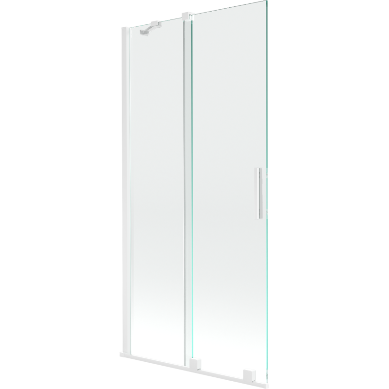 Mexen Velar 2-wing bathtub screen Sliding 95 x 150 cm, transparent, white - 896-095-000-01-20