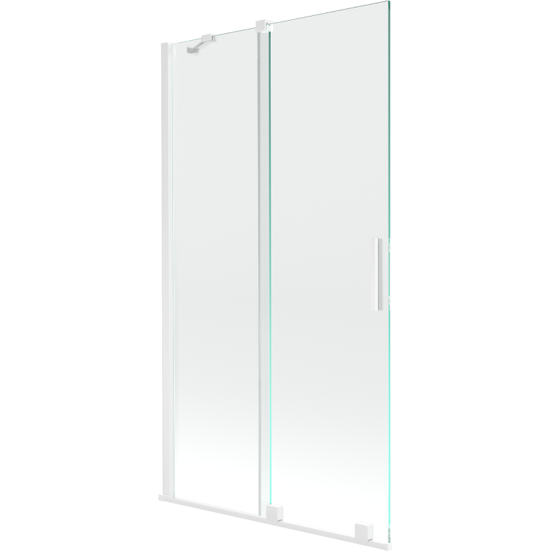 Mexen Velar 2-wing bathtub screen Sliding 100 x 150 cm, transparent, white - 896-100-000-01-20