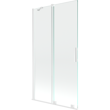 Mexen Velar 2-panel sliding bath screen 100 x 150 cm, transparent, white - 896-100-000-01-20