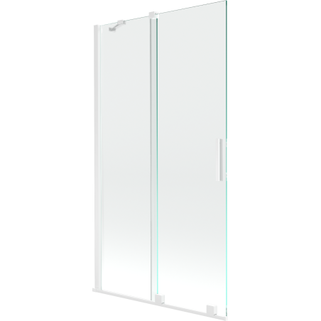 Mexen Velar 2-wing bathtub screen Sliding 100 x 150 cm, transparent, white - 896-100-000-01-20
