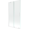 Mexen Velar 2-wing bathtub screen Sliding 100 x 150 cm, transparent, white - 896-100-000-01-20
