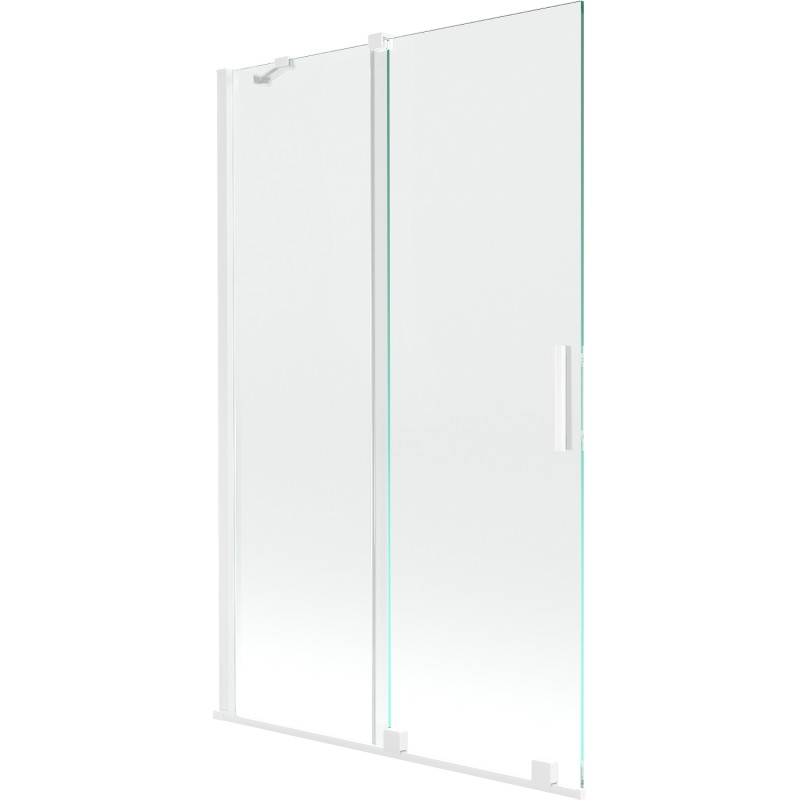 Mexen Velar two-wing sliding bathtub screen 110 x 150 cm, transparent, white - 896-110-000-01-20