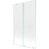 Mexen Velar 2-wing bathtub screen Sliding 110 x 150 cm, transparent, white - 896-110-000-01-20
