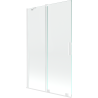 Mexen Velar two-wing sliding bathtub screen 110 x 150 cm, transparent, white - 896-110-000-01-20