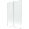 Mexen Velar 2-wing bathtub screen Sliding 120 x 150 cm, transparent, white - 896-120-000-01-20