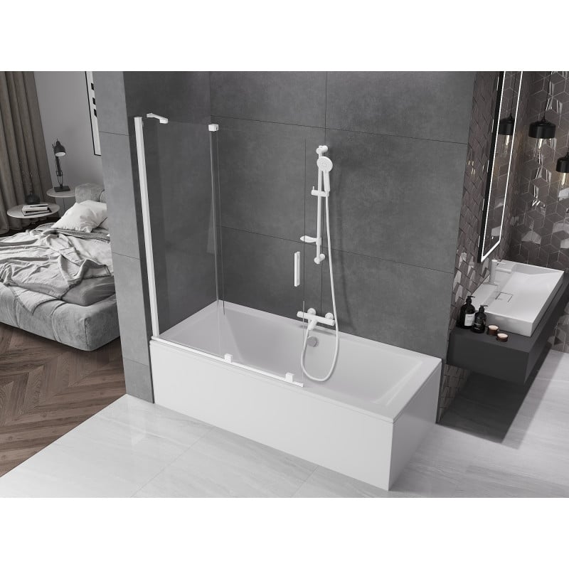 Mexen Velar 2-panel sliding bath screen 120 x 150 cm, transparent, white - 896-120-000-01-20