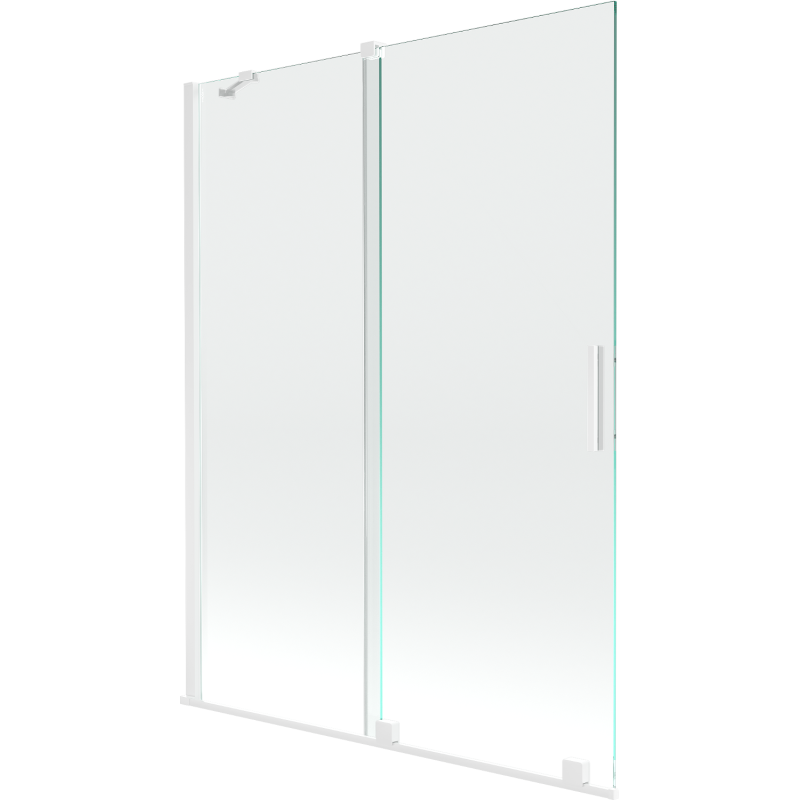 Mexen Velar 2-wing bathtub screen Sliding 130 x 150 cm, transparent, white - 896-130-000-01-20