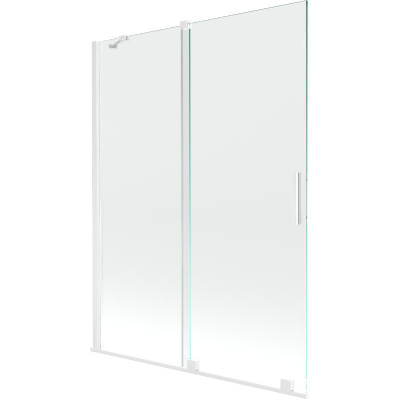 Mexen Velar 2-Wing Sliding Bath Screen 130 x 150 cm, Transparent, White - 896-130-000-01-20