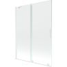 Mexen Velar 2-wing bathtub screen Sliding 130 x 150 cm, transparent, white - 896-130-000-01-20