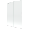 Mexen Velar 2-Wing Sliding Bath Screen 130 x 150 cm, Transparent, White - 896-130-000-01-20