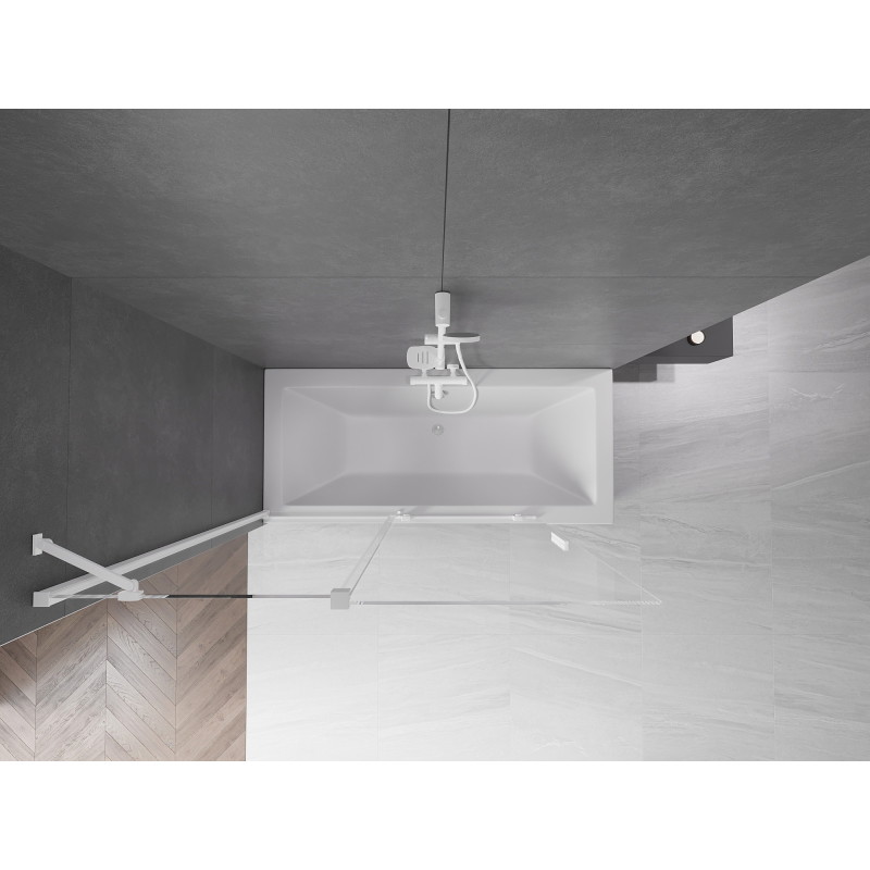 Mexen Velar 2-panel sliding bathtub screen 140 x 150 cm, transparent, white - 896-140-000-01-20