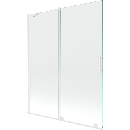 Mexen Velar 2-wing bathtub screen Sliding 140 x 150 cm, transparent, white - 896-140-000-01-20