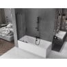Mexen Velar 2-wing bathtub screen Sliding 70 x 150 cm, transparent, black - 896-070-000-01-70