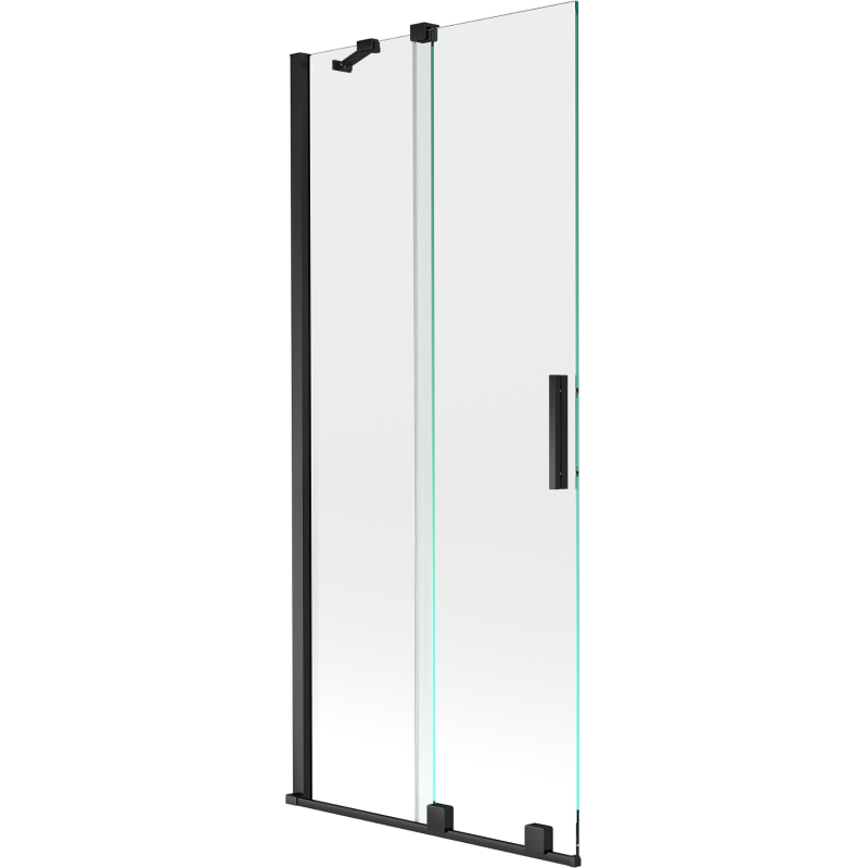 Mexen Velar 2-wing bathtub screen Sliding 80 x 150 cm, transparent, black - 896-080-000-01-70