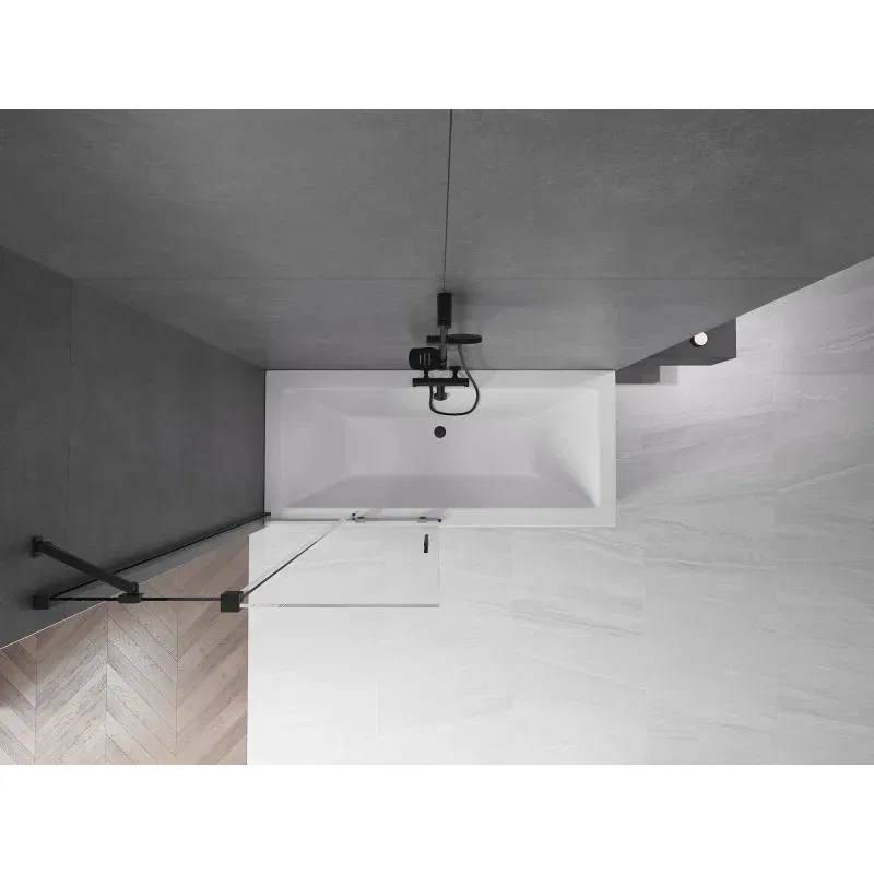 Mexen Velar 2-panel sliding bathtub screen 90 x 150 cm, transparent, black - 896-090-000-01-70