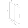 Mexen Velar 2-wing sliding shower screen 100 x 150 cm, transparent, black - 896-100-000-01-70