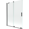 Mexen Velar 2-panel sliding bath screen 130 x 150 cm, transparent, black - 896-130-000-01-70