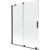 Mexen Velar 2-wing bathtub screen Sliding 130 x 150 cm, transparent, black - 896-130-000-01-70