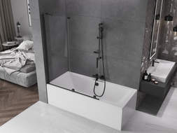 Mexen Velar two-panel sliding bathtub screen 130 x 150 cm, transparent, black - 896-130-000-01-70