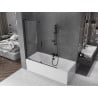 Mexen Velar 2-panel sliding bath screen 140 x 150 cm, transparent, black - 896-140-000-01-70