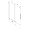 Mexen Velar bathtub screen 2-wing sliding 75 x 150 cm, transparent, gold - 896-075-000-01-50