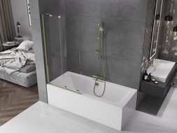 Mexen Velar 2-wing bathtub screen Sliding 95 x 150 cm, transparent, gold - 896-095-000-01-50