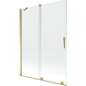 Mexen Velar 2-panel sliding bath screen 130 x 150 cm, transparent, gold - 896-130-000-01-50