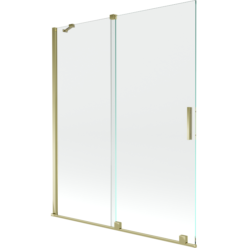 Mexen Velar 2-panel retractable bath screen 140 x 150 cm, transparent, gold - 896-140-000-01-50
