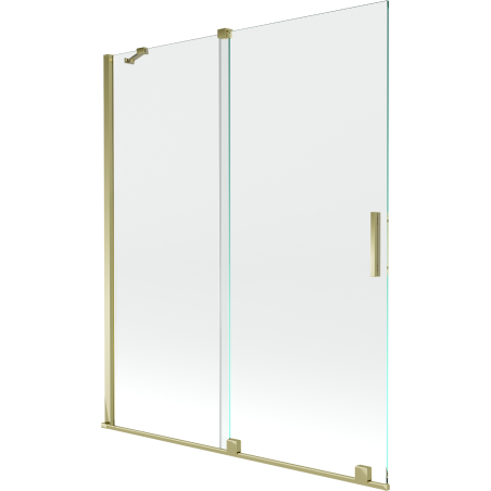 Mexen Velar 2-panel retractable bath screen 140 x 150 cm, transparent, gold - 896-140-000-01-50