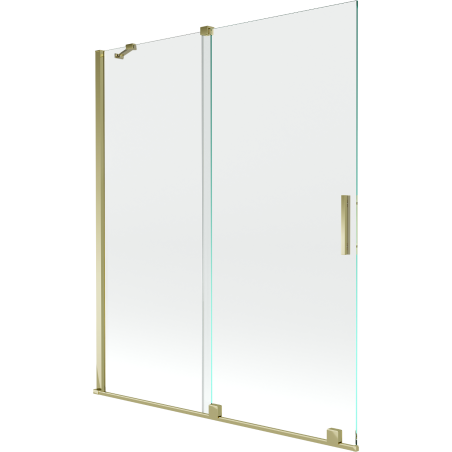 Mexen Velar 2-wing Sliding Bath Screen 140 x 150 cm, Transparent, Gold - 896-140-000-01-50