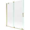 Mexen Velar 2-panel retractable bath screen 140 x 150 cm, transparent, gold - 896-140-000-01-50